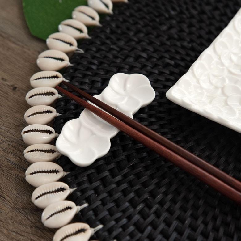 箸置き お箸置き 3連 カトラリーレスト 小皿 かわいい 陶器 プルメリア ギフト おしゃれ アジアン雑貨 pl3-668 | ブランド登録なし | 16