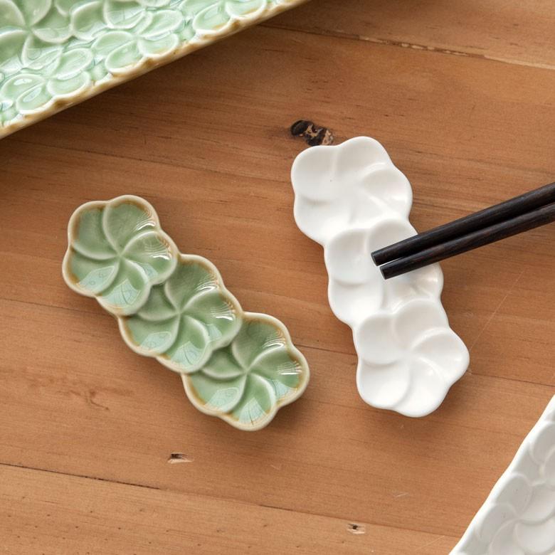 箸置き お箸置き 3連 カトラリーレスト 小皿 かわいい 陶器 プルメリア ギフト おしゃれ アジアン雑貨 pl3-668 | ブランド登録なし | 07