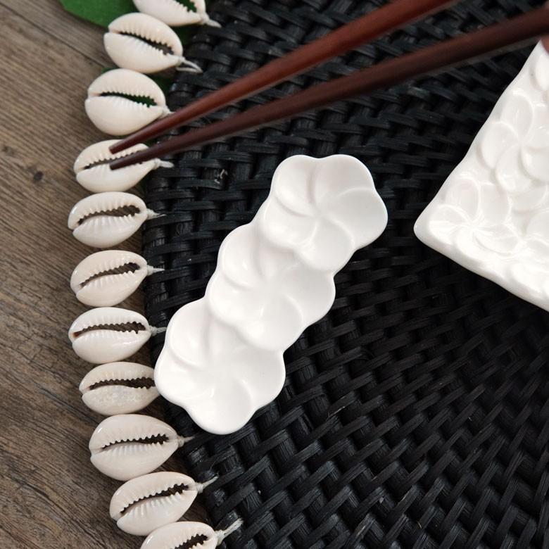 箸置き お箸置き 3連 カトラリーレスト 小皿 かわいい 陶器 プルメリア ギフト おしゃれ アジアン雑貨 pl3-668 | ブランド登録なし | 10