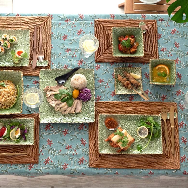 平皿 角皿 陶器 長方形 約28×18cm プレート 食器 和食器