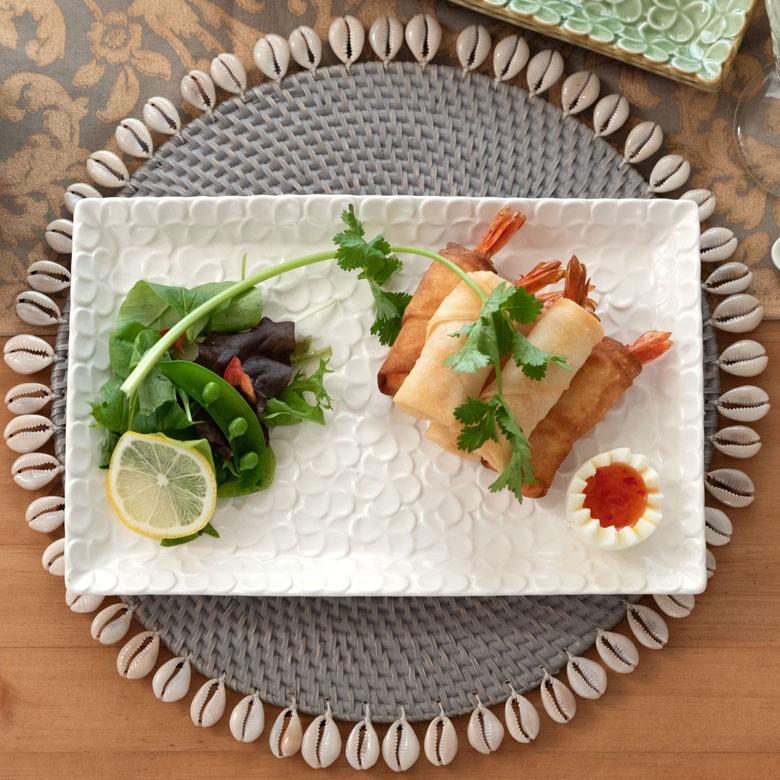 平皿 角皿 陶器 長方形 約28×18cm プレート 食器 和食器