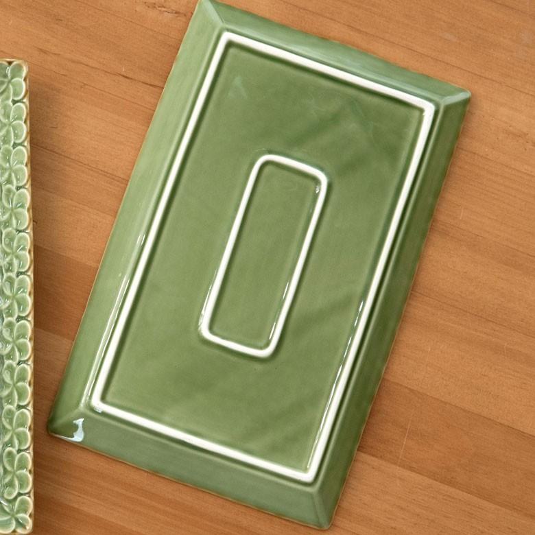 平皿 角皿 陶器 長方形 約28×18cm プレート 食器 和食器 プルメリア シンプル おしゃれ アジア雑貨 pl4-668 | ブランド登録なし | 09