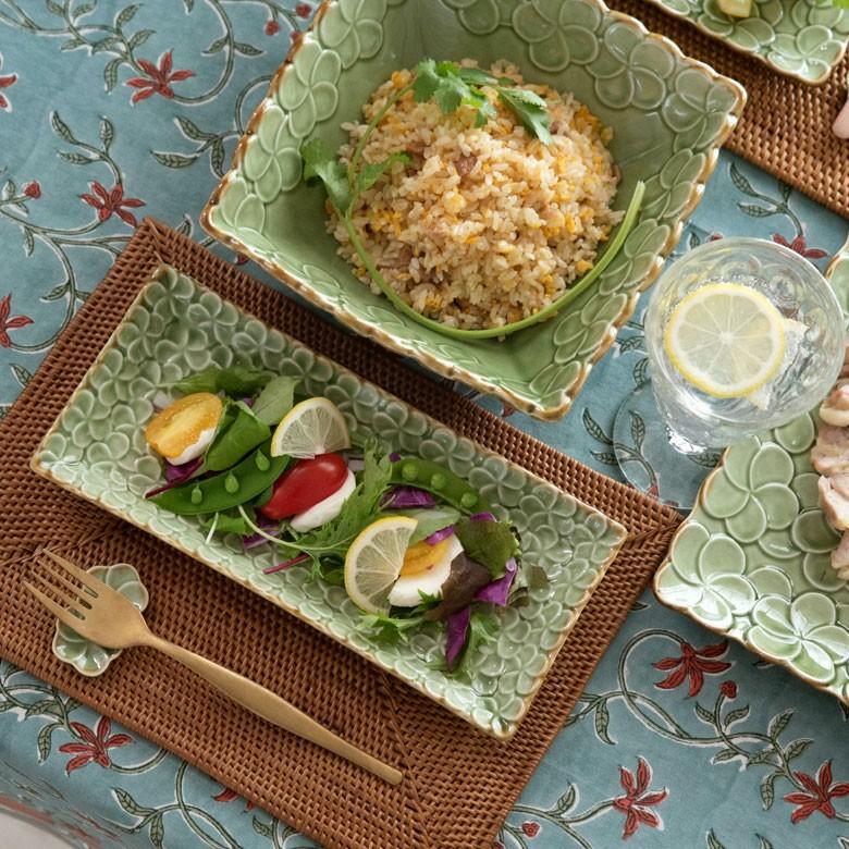 平皿 角皿 陶器 長方形 約25.7×12.1cm プレート 食器 和食器