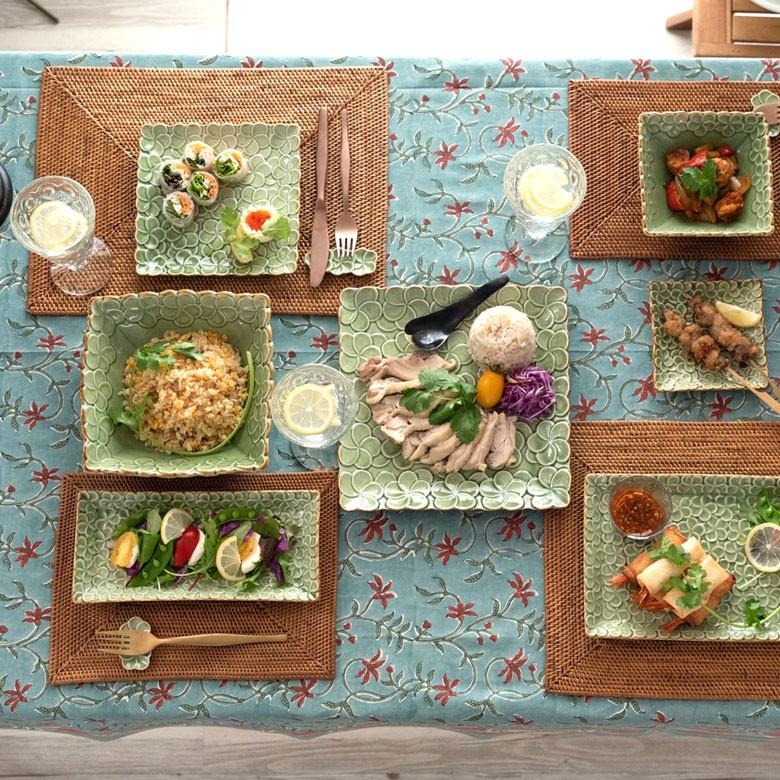 平皿 角皿 陶器 長方形 約25.7×12.1cm プレート 食器 和食器