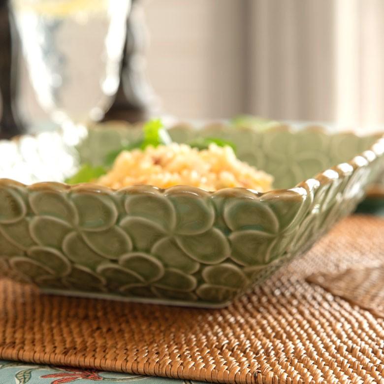 深皿 角皿 陶器 正方形 約21cm角 ボウル 食器 和食器 プルメリア おしゃれ アジア雑貨 pl6-668 | ブランド登録なし | 12