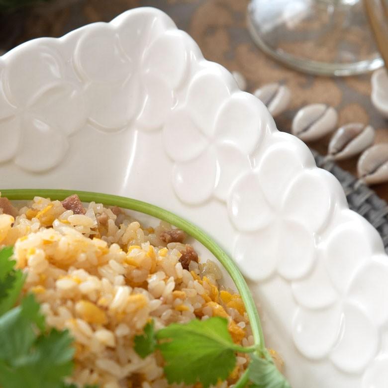 深皿 角皿 陶器 正方形 約21cm角 ボウル 食器 和食器 プルメリア おしゃれ アジア雑貨 pl6-668 | ブランド登録なし | 06