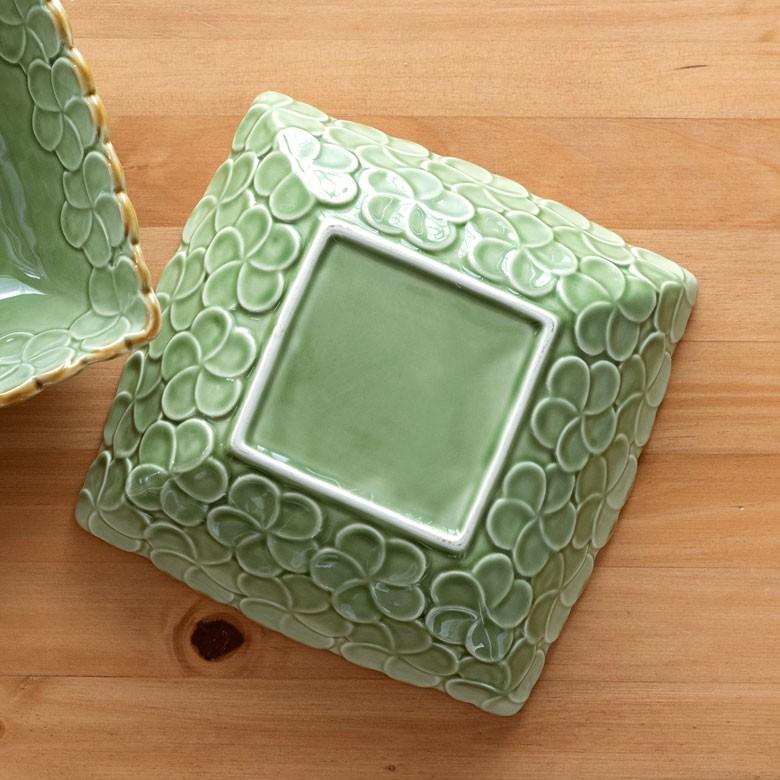 深皿 角皿 陶器 正方形 約21cm角 ボウル 食器 和食器 プルメリア おしゃれ アジア雑貨 pl6-668 | ブランド登録なし | 09
