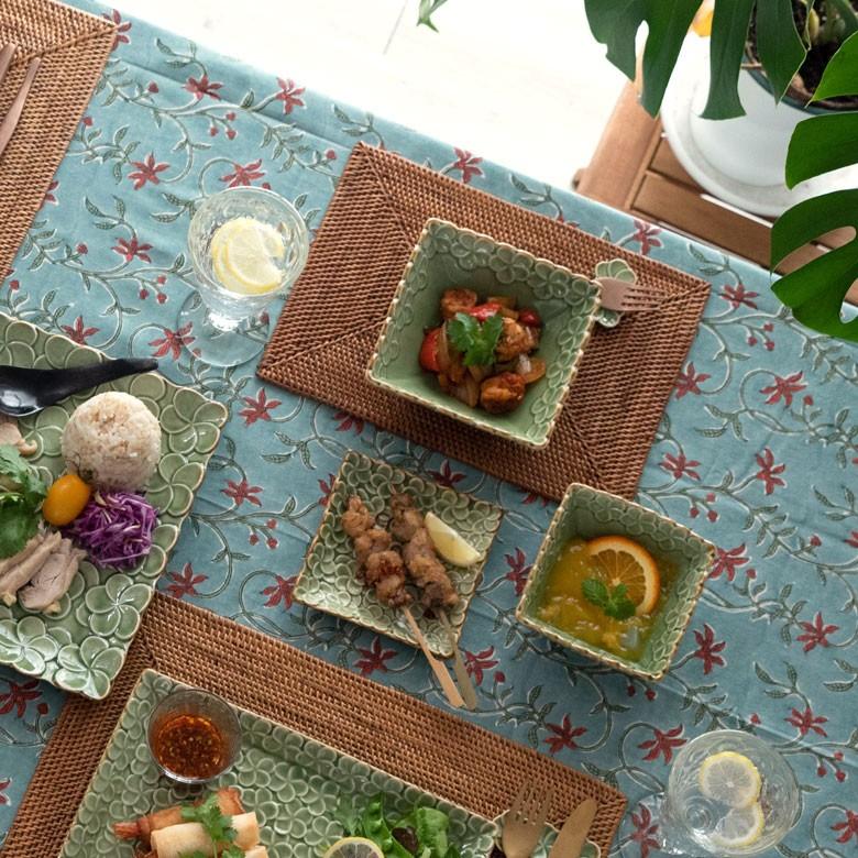 深皿 角皿 陶器 正方形 約14.5cm角 ボウル 食器 和食器 プルメリア おしゃれ アジア雑貨 pl7-668 | ブランド登録なし | 17