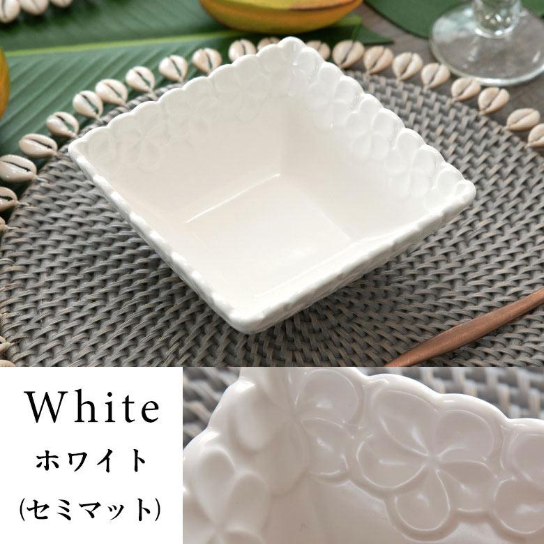 深皿 角皿 陶器 正方形 約14.5cm角 ボウル 食器 和食器 プルメリア おしゃれ アジア雑貨 pl7-668 | ブランド登録なし | 04