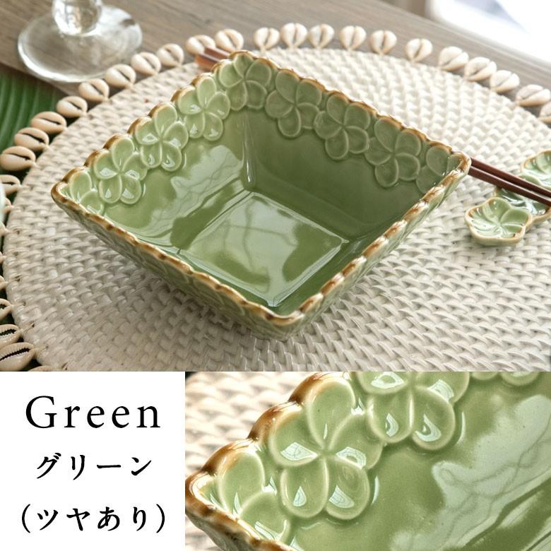 深皿 角皿 陶器 正方形 約14.5cm角 ボウル 食器 和食器 プルメリア おしゃれ アジア雑貨 pl7-668 | ブランド登録なし | 05