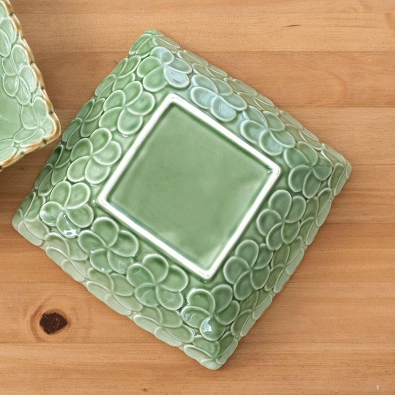 深皿 角皿 陶器 正方形 約14.5cm角 ボウル 食器 和食器 プルメリア おしゃれ アジア雑貨 pl7-668 | ブランド登録なし | 09