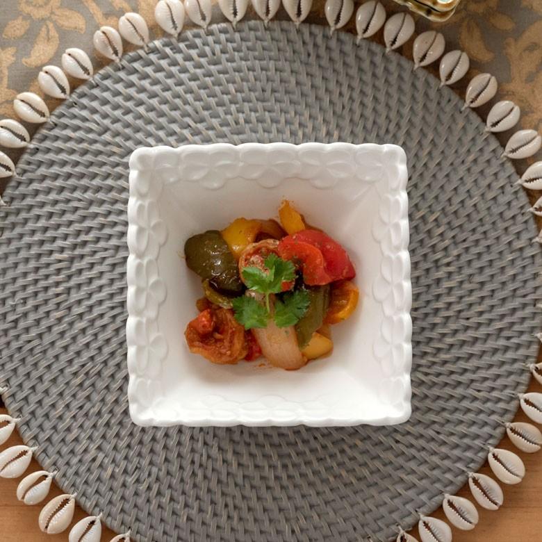 深皿 角皿 陶器 正方形 約14.5cm角 ボウル 食器 和食器 プルメリア おしゃれ アジア雑貨 pl7-668 | ブランド登録なし | 11