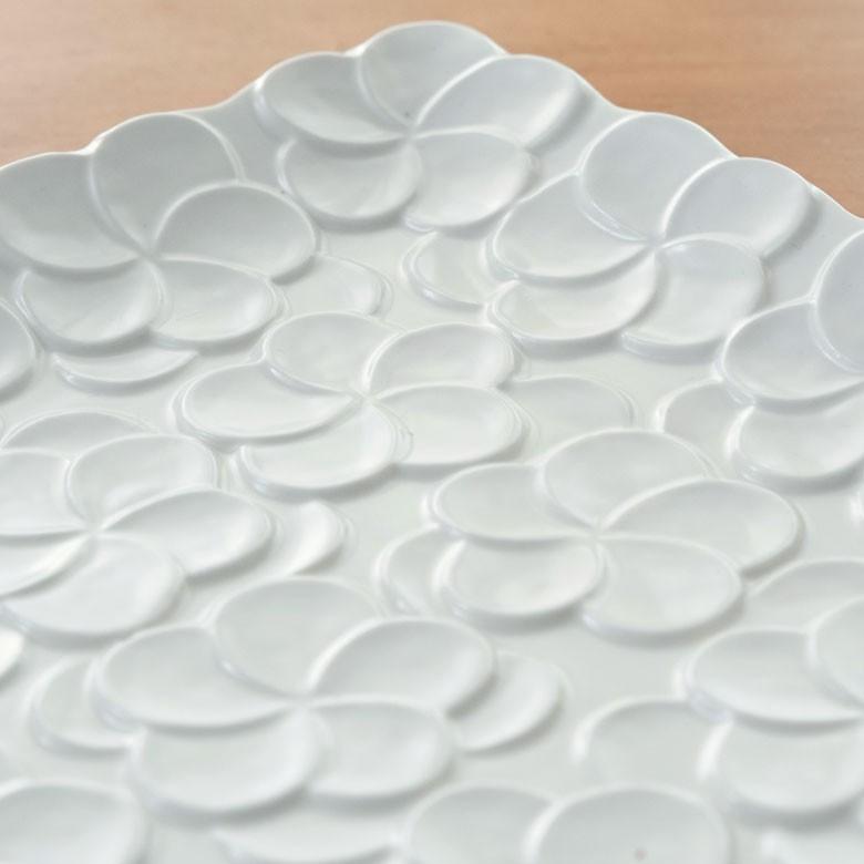 プレート 皿 大皿 食器 約25×25cm 正方形 陶器 プルメリア パーティー アジアン雑貨 pl9-668 | ブランド登録なし | 03