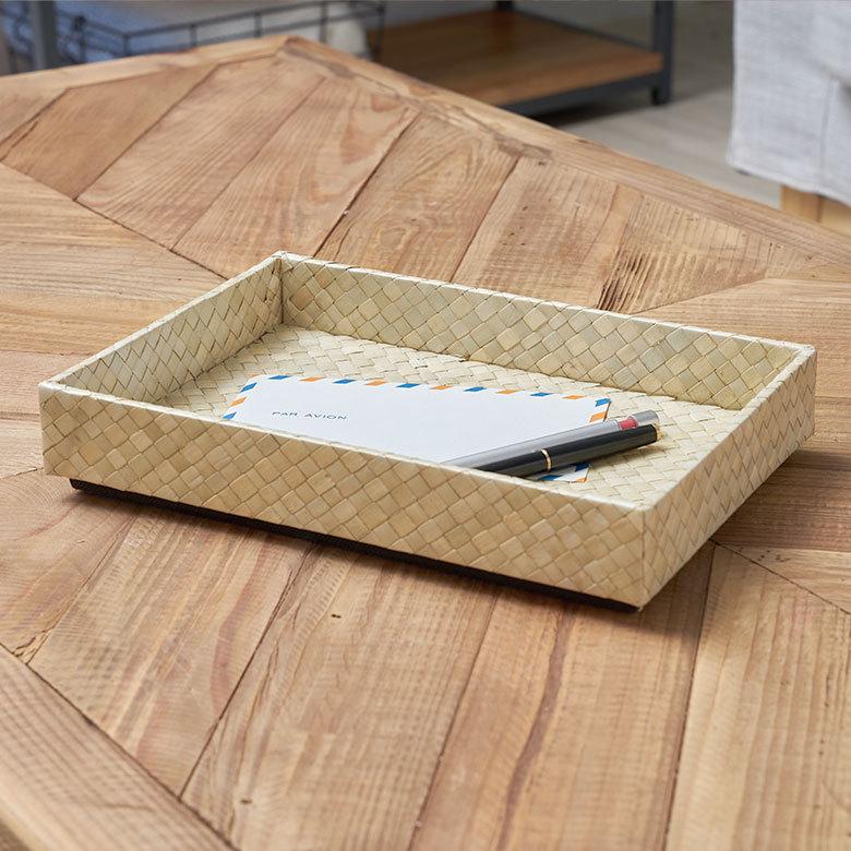 重ねて 使える パンダン製 収納 トレイ Mサイズ トレー かご 整理 小物 入れ カトラリー ケース おしゃれ インテリア ナチュラル 箸入れ ペン 書類 pt-1173 | ELEMENTS（インテリア） | 11