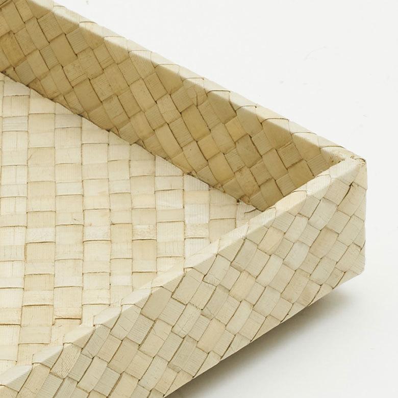 重ねて 使える パンダン製 収納 トレイ Mサイズ トレー かご 整理 小物 入れ カトラリー ケース おしゃれ インテリア ナチュラル 箸入れ ペン 書類 pt-1173 | ELEMENTS（インテリア） | 02