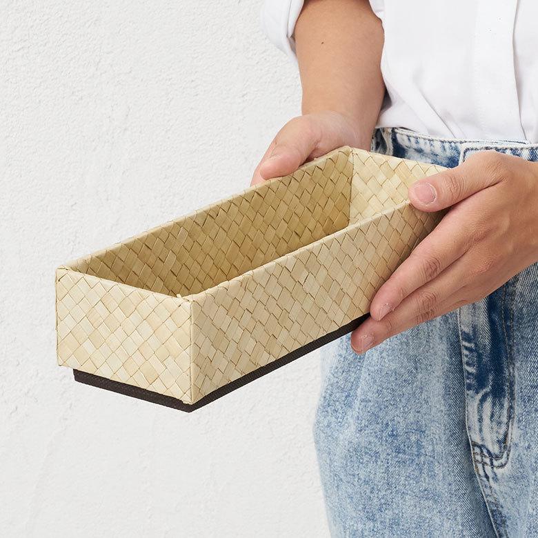 重ねて 使える パンダン製 収納トレイ Sサイズ トレー かご 整理 小物 入れ カトラリー ケース おしゃれ インテリア ナチュラル 箸入れ ペン 西海岸 pt-11730 | ELEMENTS（インテリア） | 03