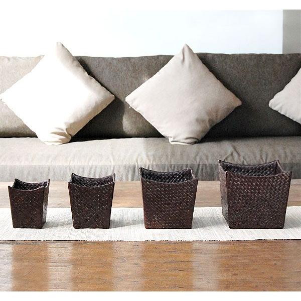 収納ボックス 卓上 ペン立て ゴミ箱 小物入れ 収納 かご バスケット アジアン バリ パンダン 雑貨 SSサイズ s-117 | ブランド登録なし | 01