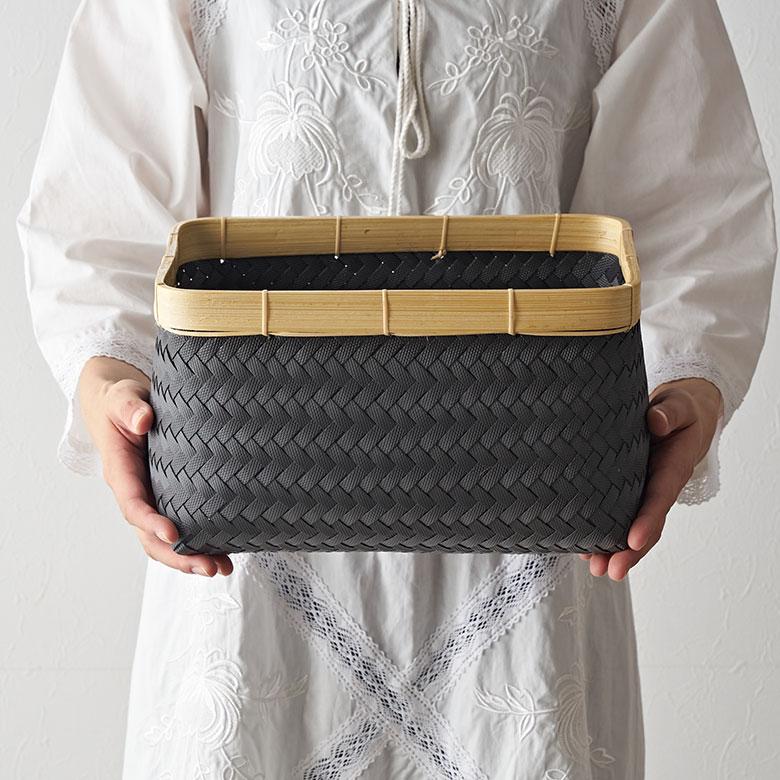 バスケット Sサイズ かご 9.7L バンブー 竹 プラスチック ランドリー 耐水 収納 洗濯物 荷物 入れ おしゃれ 北欧 雑貨 インテリア リゾート 西海岸 s-14065 | ELEMENTS（インテリア） | 12