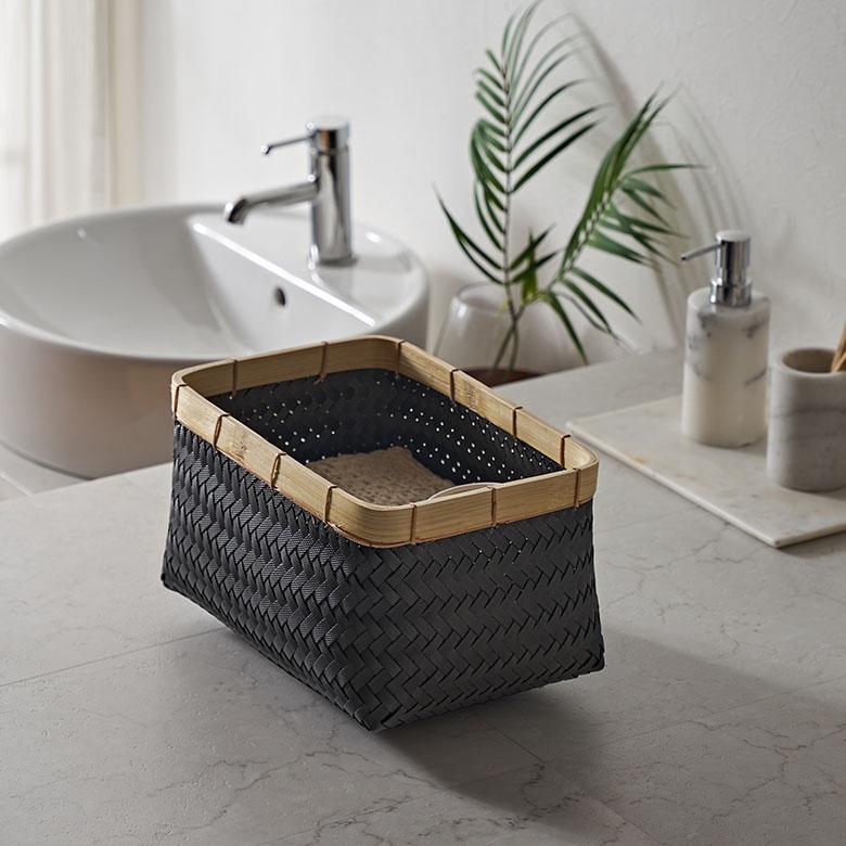 バスケット Sサイズ かご 9.7L バンブー 竹 プラスチック ランドリー 耐水 収納 洗濯物 荷物 入れ おしゃれ 北欧 雑貨 インテリア リゾート 西海岸 s-14065 | ELEMENTS（インテリア） | 08