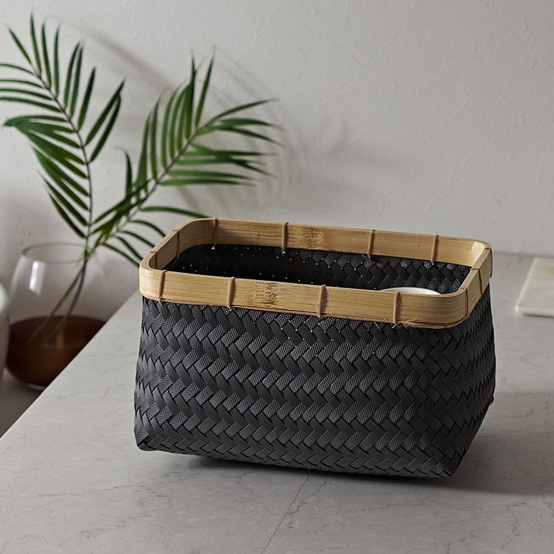 バスケット Sサイズ かご 9.7L バンブー 竹 プラスチック ランドリー 耐水 収納 洗濯物 荷物 入れ おしゃれ 北欧 雑貨 インテリア リゾート 西海岸 s-14065 | ELEMENTS（インテリア） | 09