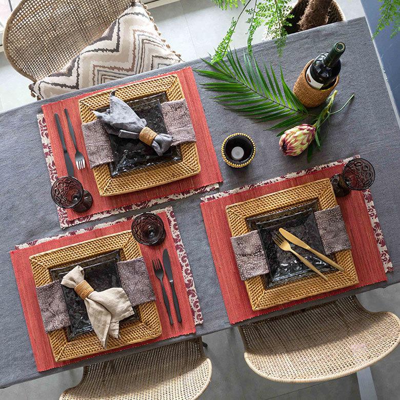 ランチョンマット 4枚セット アジアン テーブルウェア エスニック モダン おしゃれ ウォーターヒヤシンス アジアン雑貨 アジア工房 キッチン用品 set-10818 | ブランド登録なし | 10