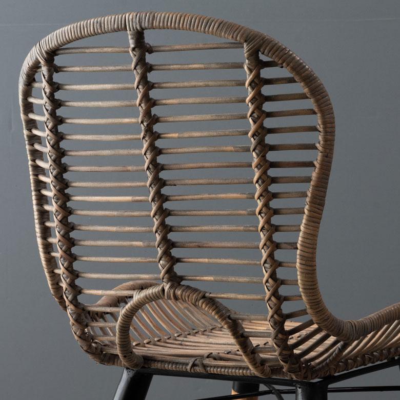 ELEMENTS（インテリア） チェア 肘なし イス 2脚セット ラタン 籐