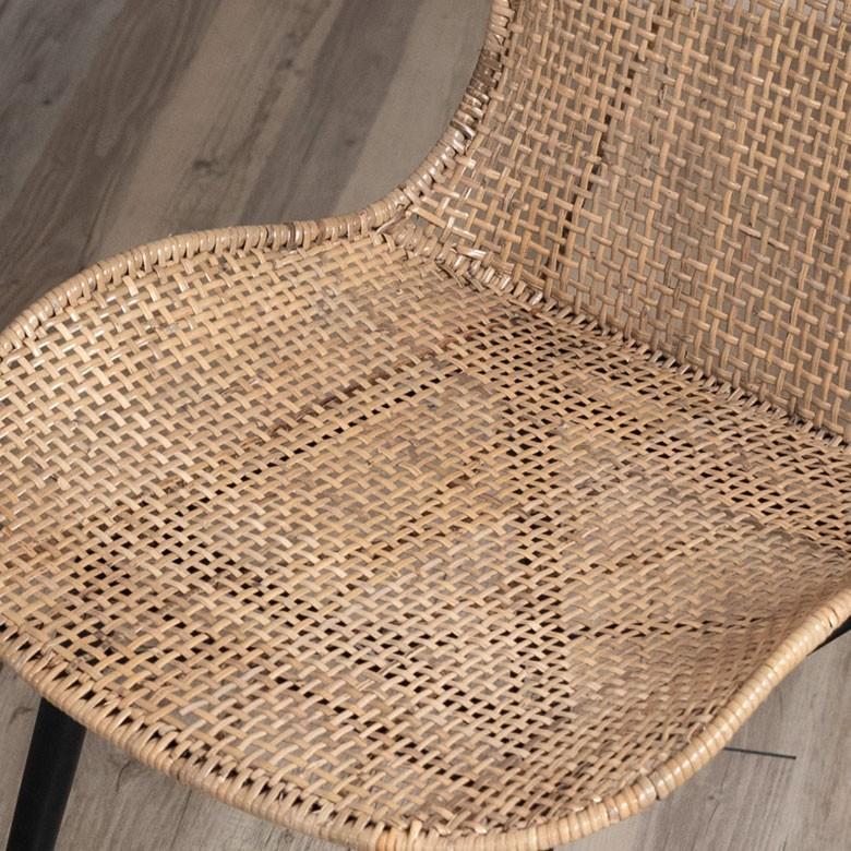 チェア ラタンチェアー ラタンチェア イス 2脚セット ラタン 籐 シンプル アイアン脚 一人掛け 背もたれ付き メッシュ ベージュ アジアン家具 set-13884 | ELEMENTS（インテリア） | 10