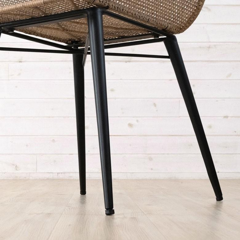 チェア ラタンチェアー ラタンチェア イス 2脚セット ラタン 籐 シンプル アイアン脚 一人掛け 背もたれ付き メッシュ ベージュ アジアン家具 set-13884 | ELEMENTS（インテリア） | 04