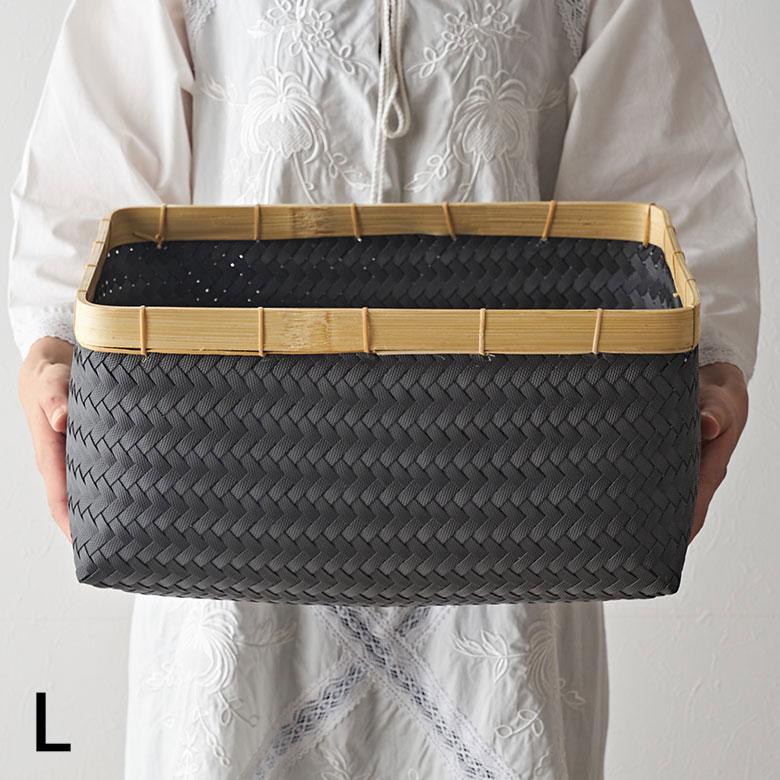 バスケット 3個セット かご 27.6L バンブー 竹 プラスチック ランドリー 収納 洗濯物 荷物 入れ おしゃれ 北欧 雑貨 インテリア リゾート 西海岸 set-14065 | ELEMENTS（インテリア） | 12