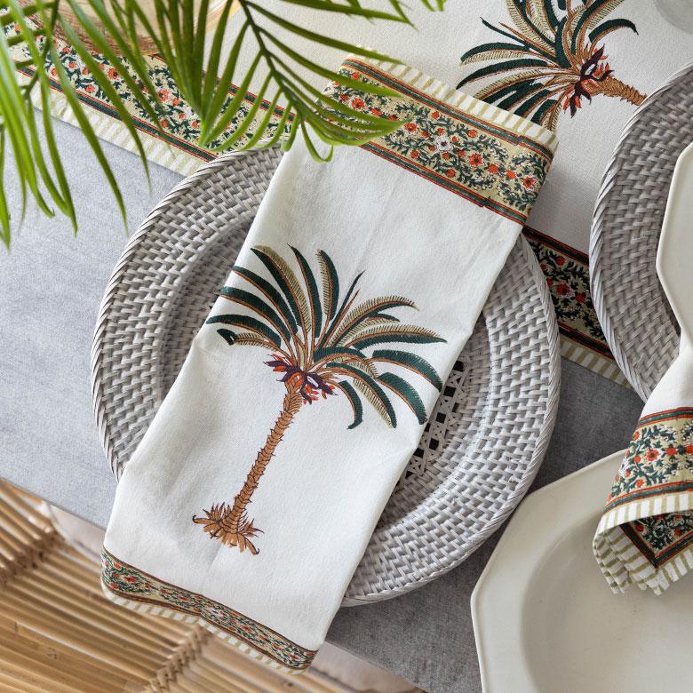 テーブル ナプキン 2枚 セット ナフキン コットン 綿 1 ブロック プリント お弁当 メール便対応 おしゃれ 北欧 リゾート 雑貨 インテリア 西海岸 set-2-34638 | ELEMENTS（インテリア） | 10