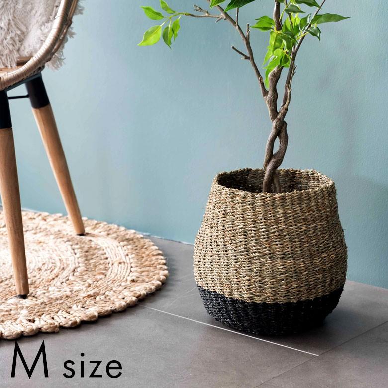 3個セット プランターカバー ゴミ箱 バスケット かご シーグラス S M L