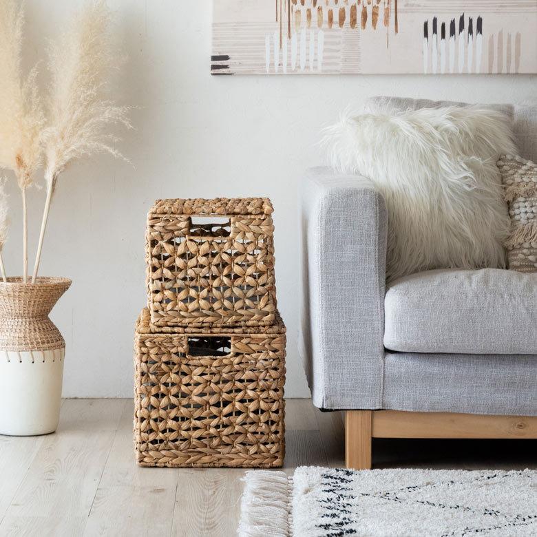 人気海外一番 かご バスケット ふた 付き 持ち手 ウォーターヒヤシンス 2個セット 収納 ボックス フタ 蓋 ケース スタッキング おしゃれ 北欧 ナチュラル Set 281円 Aynaelda Com