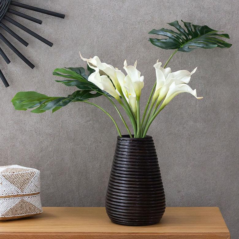 9本セット 造花 カラーリリー ショート 観葉植物 フェイクグリーン 枝付き リゾート アジアン雑貨 花飾り 3色展開 set-6164 | ブランド登録なし | 01