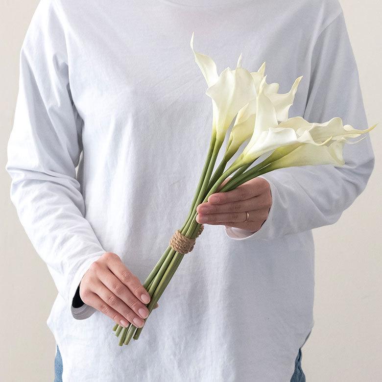 9本セット 造花 カラーリリー ショート 観葉植物 フェイクグリーン 枝付き リゾート アジアン雑貨 花飾り 3色展開 set-6164 | ブランド登録なし | 04