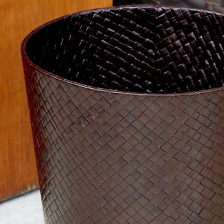 ゴミ箱 おしゃれ ダストボックス くずかご 丸型 円形 丸い モダン アジアン バリ リビング 寝室 和室 収納 かご パンダン アジア工房 set-6233 | ブランド登録なし | 02