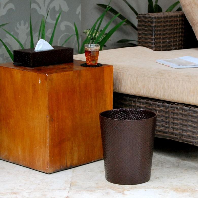 ゴミ箱 おしゃれ ダストボックス くずかご 丸型 円形 丸い モダン アジアン バリ リビング 寝室 和室 収納 かご パンダン アジア工房 set-6233 | ブランド登録なし | 03