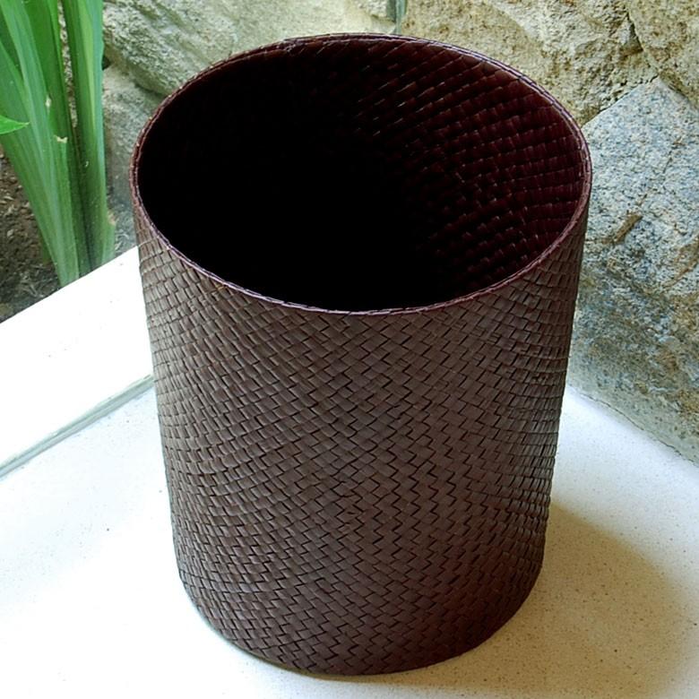 ゴミ箱 おしゃれ ダストボックス くずかご 丸型 円形 丸い モダン アジアン バリ リビング 寝室 和室 収納 かご パンダン アジア工房 set-6233 | ブランド登録なし | 05