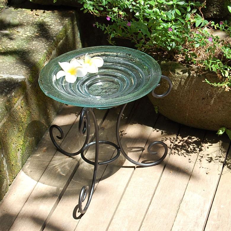 ガラスのアジアン水盤ＬサイズとアイアンスタンドＬサイズのセット ガラスの水盆 ガラスのボウル アジアン雑貨 アジアンインテリア アジア雑貨 set-66656 | ブランド登録なし | 11