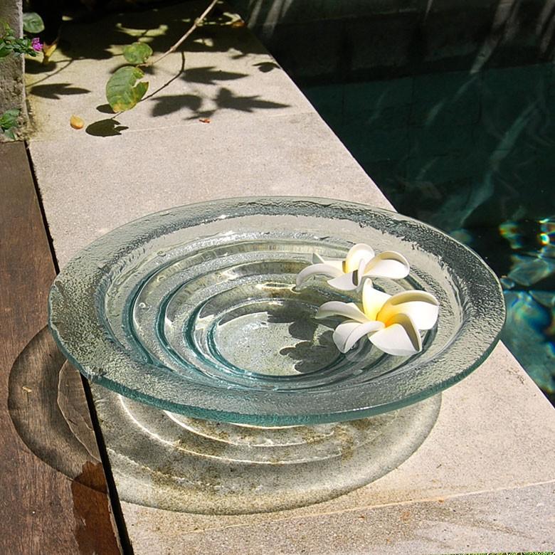 ガラスのアジアン水盤ＬサイズとアイアンスタンドＬサイズのセット ガラスの水盆 ガラスのボウル アジアン雑貨 アジアンインテリア アジア雑貨 set-66656 | ブランド登録なし | 03