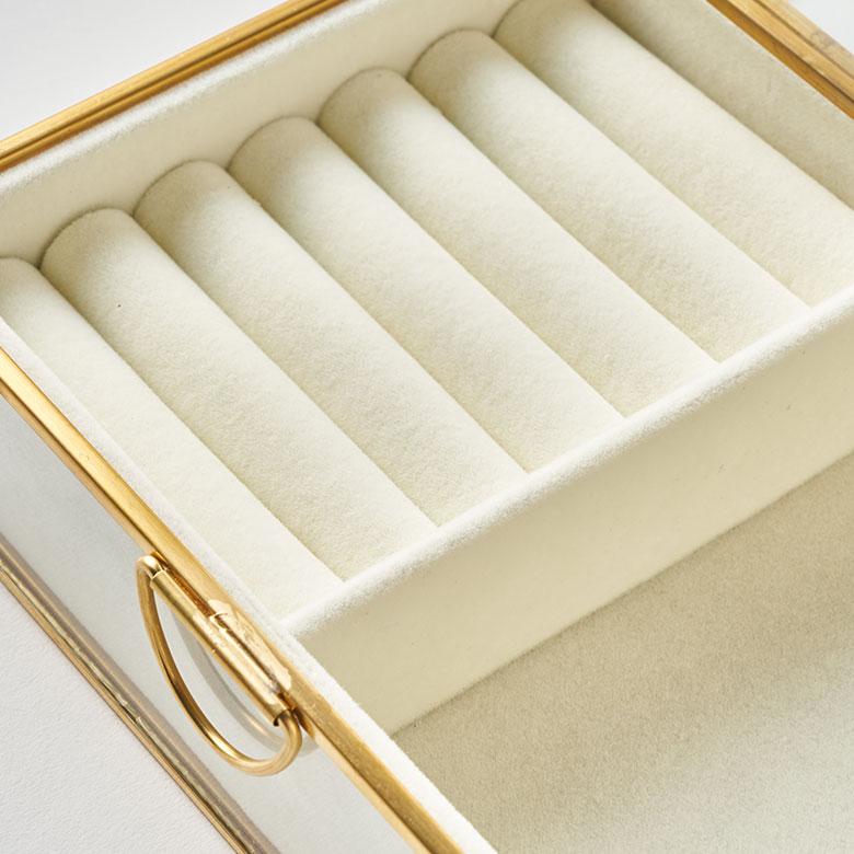 アクセサリー ケース ガラス 真鍮 引き出し ジュエリー ケース 収納 コスメ スタンド ブラシ 小物 ボックス アンティーク 雑貨 西海岸 インテリア set-67070 | ブランド登録なし | 15