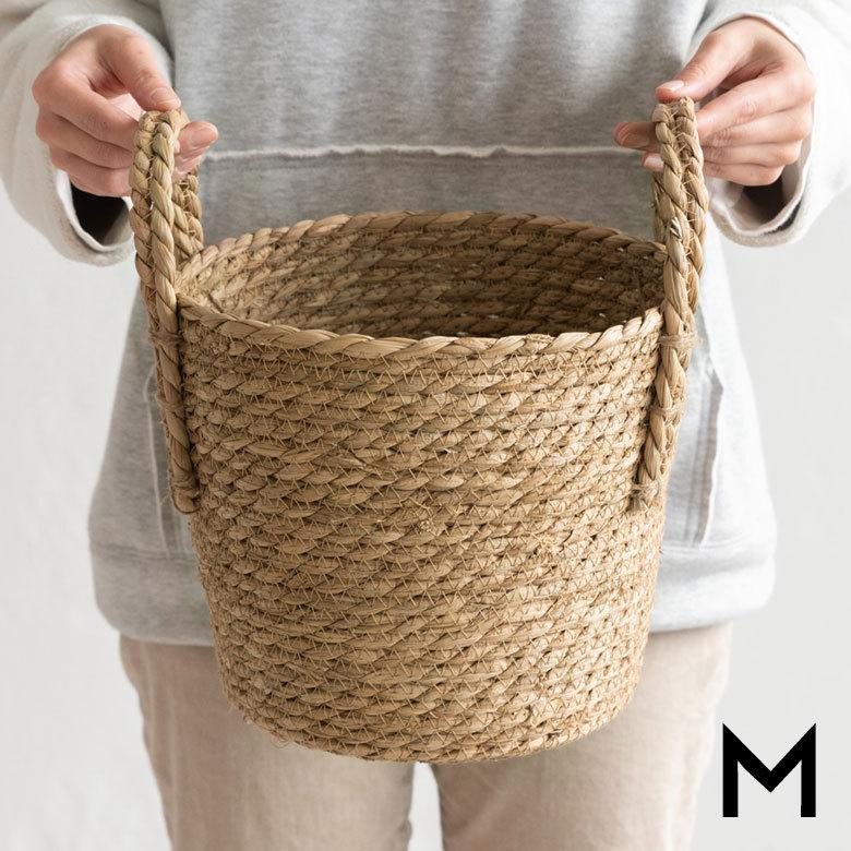 3個セット プランター カバー 植木 鉢 バスケット 持ち手付 い草 S M L