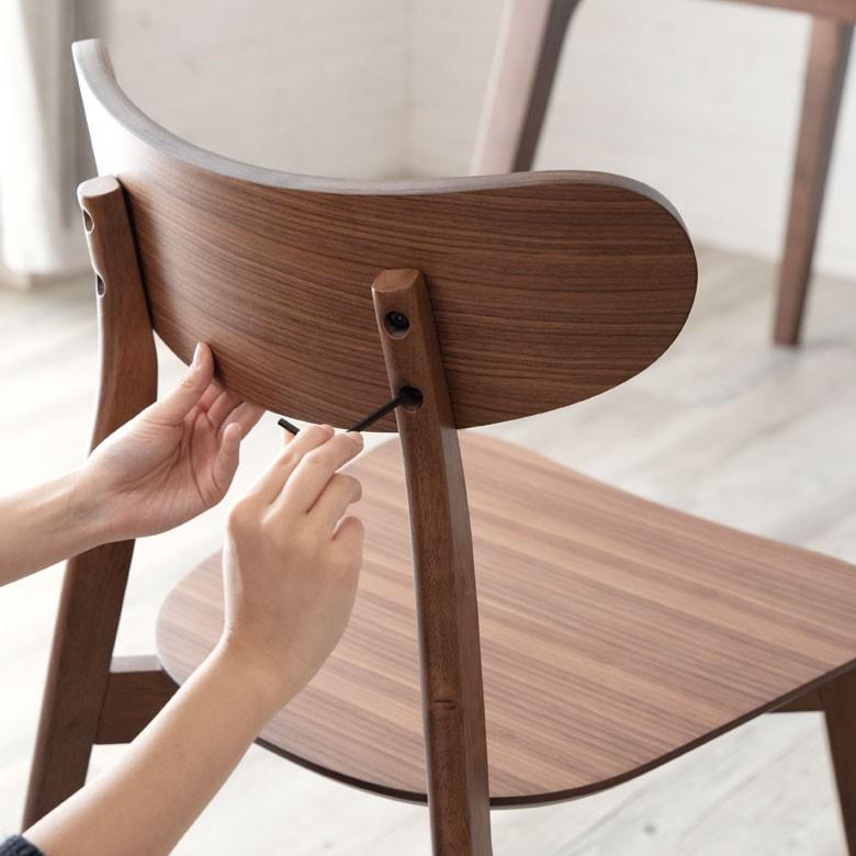 ELEMENTS チェア 2脚セット ブラウン ナチュラル ダイニングチェア