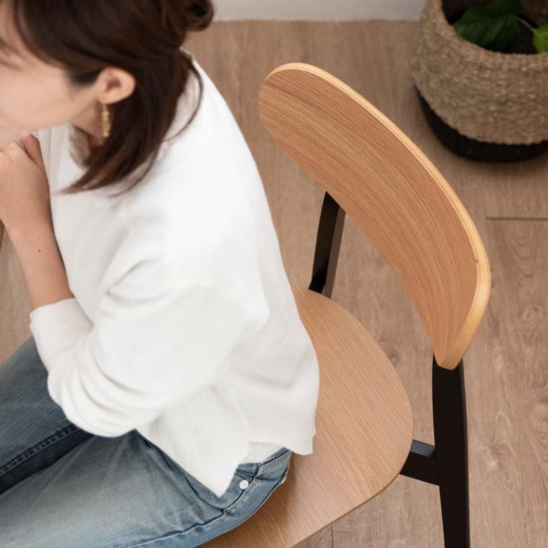 チェア ２脚セット ブラウン ナチュラル ダイニングチェア 木製 天然木 ウッド ウォールナット オーク ヴィンテージ 北欧  シンプル set-8400 | ELEMENTS（インテリア） | 06