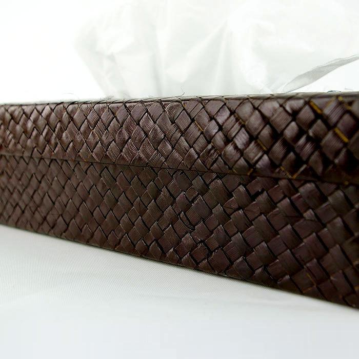 【2個セット】ティッシュケース おしゃれ ティッシュカバー ティッシュケースカバー アジアン パンダン製 ブラウン アジアン雑貨 エスニック set-8401 | ブランド登録なし | 03