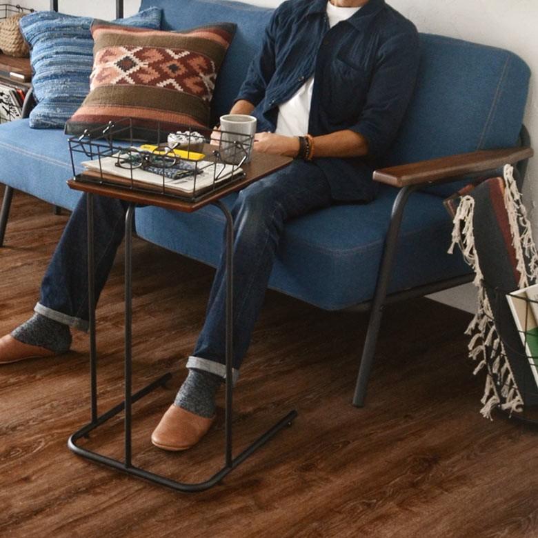 サイドテーブル コーヒーテーブル ミニテーブル 2個セット 天然木製 スチール コの字型テーブル パソコン アンティーク おしゃれ set-91023 | ELEMENTS（インテリア） | 01