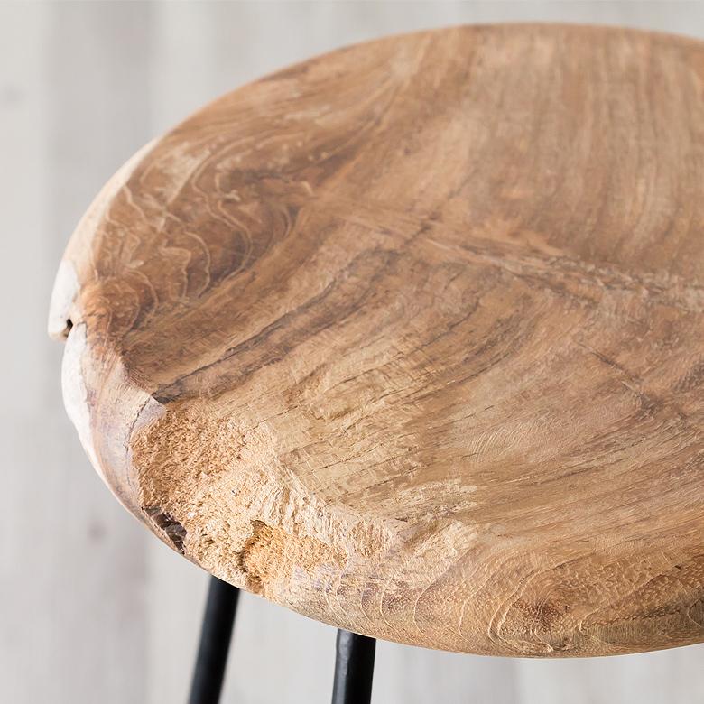 スツール 椅子 木製 無垢材 天然木 おしゃれ イス カウンターチェア アンティーク 北欧 西海岸 男前 ブラウン 茶色 set-91026 | ELEMENTS（インテリア） | 10