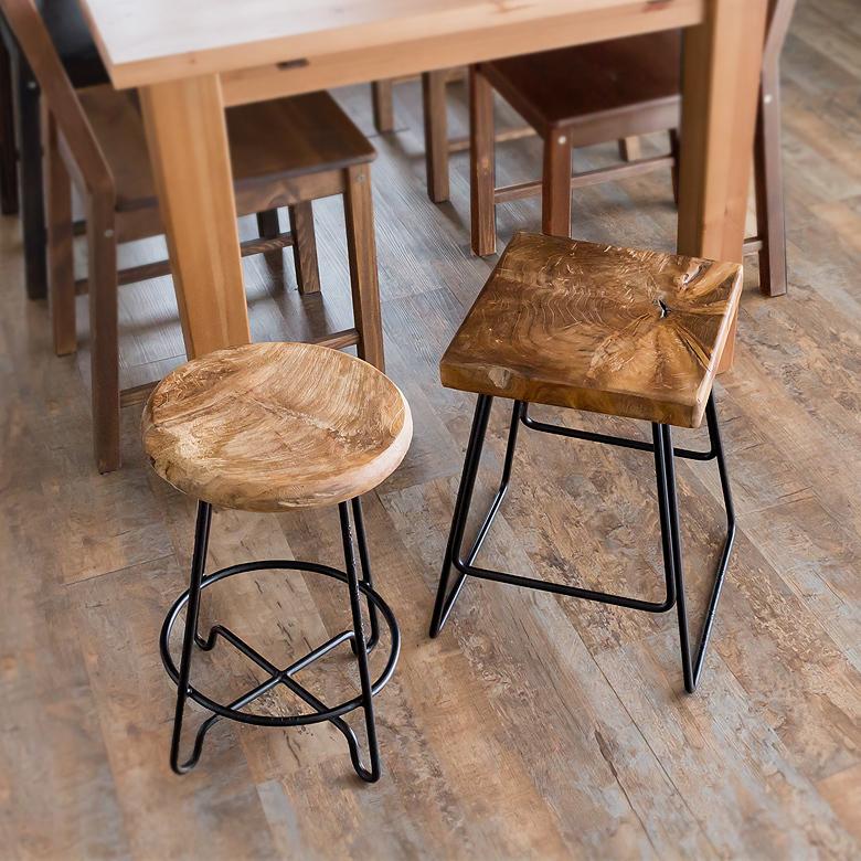 ELEMENTS スツール 椅子 木製 無垢材 天然木 おしゃれ イス カウンター
