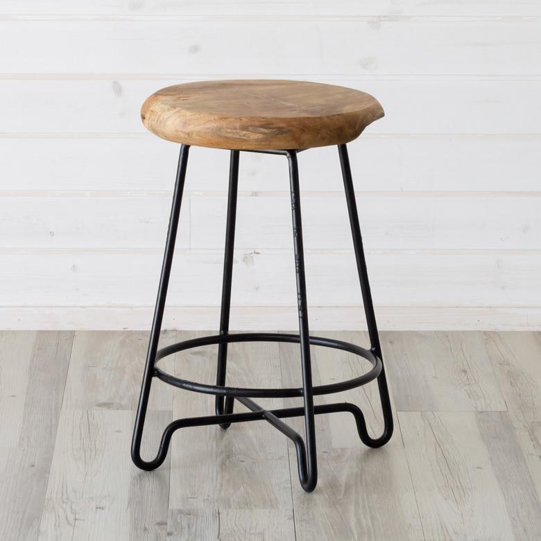 スツール 椅子 木製 無垢材 天然木 おしゃれ イス カウンターチェア アンティーク 北欧 西海岸 男前 ブラウン 茶色 set-91026 | ELEMENTS（インテリア） | 08