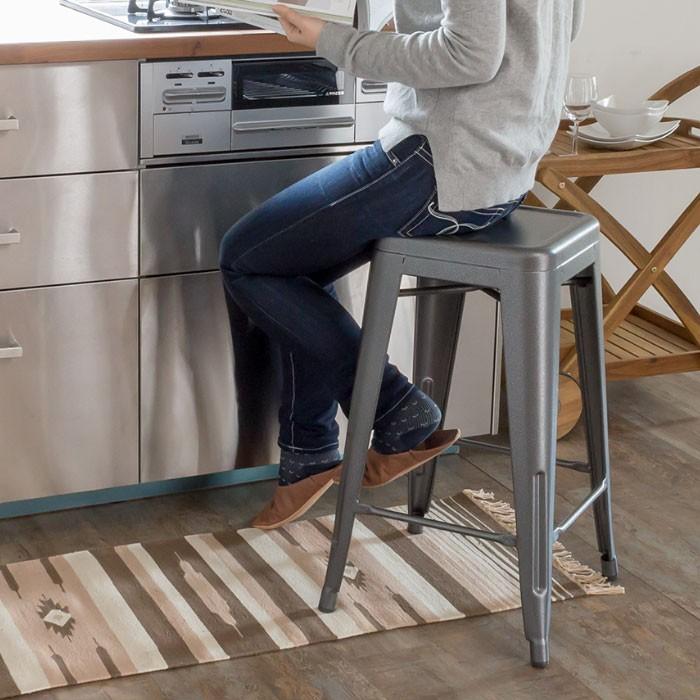 スタッキングチェア スチール製 メタリックハイスツール スタッキング 4個セット 重ね カウンター チェア 椅子 イス シンプル 西海岸 西海岸 北欧 set-91074 | ELEMENTS（インテリア） | 03