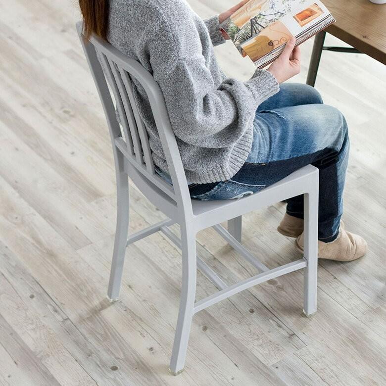 椅子 いす チェア ダイニングチェア 軽量 シルバー ブラウン 2個セット ネイビーチェア風 ヴィンテージ リビング ダイニング インテリア 家具 軽い set-91199 | ELEMENTS（インテリア） | 06